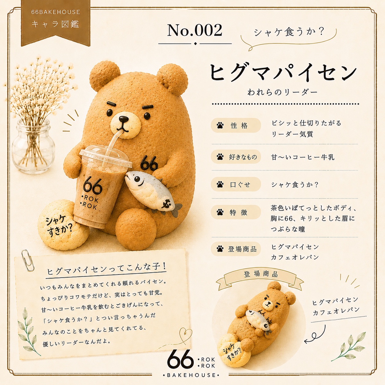 キャラ図鑑 No.002 ヒグマパイセン