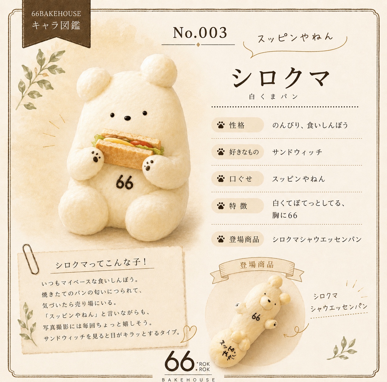 キャラ図鑑 No.003 シロクマ