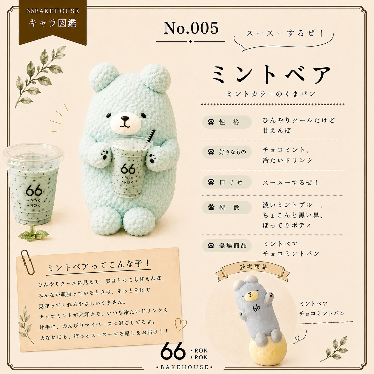 キャラ図鑑 No.005 ミントベア