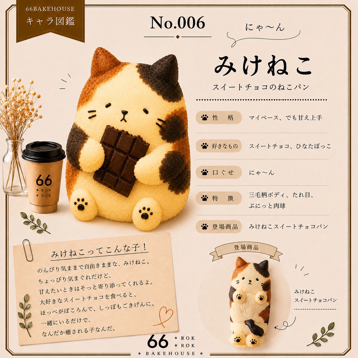 キャラ図鑑 No.006 みけねこ